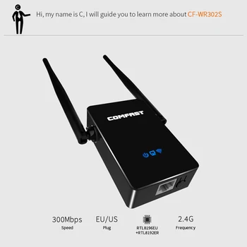 Trådløs Repeater Netværk Extender 300Mbps 2,4 GHz WiFi Signal Forstærker til COMFAST Husholdningernes Computer Sikkerhed Dele