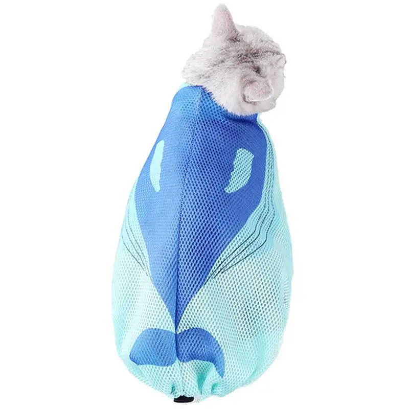På tilbud! 1pc mesh kat taske justerbar åndbar kat brusebad taske killing grooming taske pet grooming forsyninger til kat hund < engros \ Trekloeveret.dk