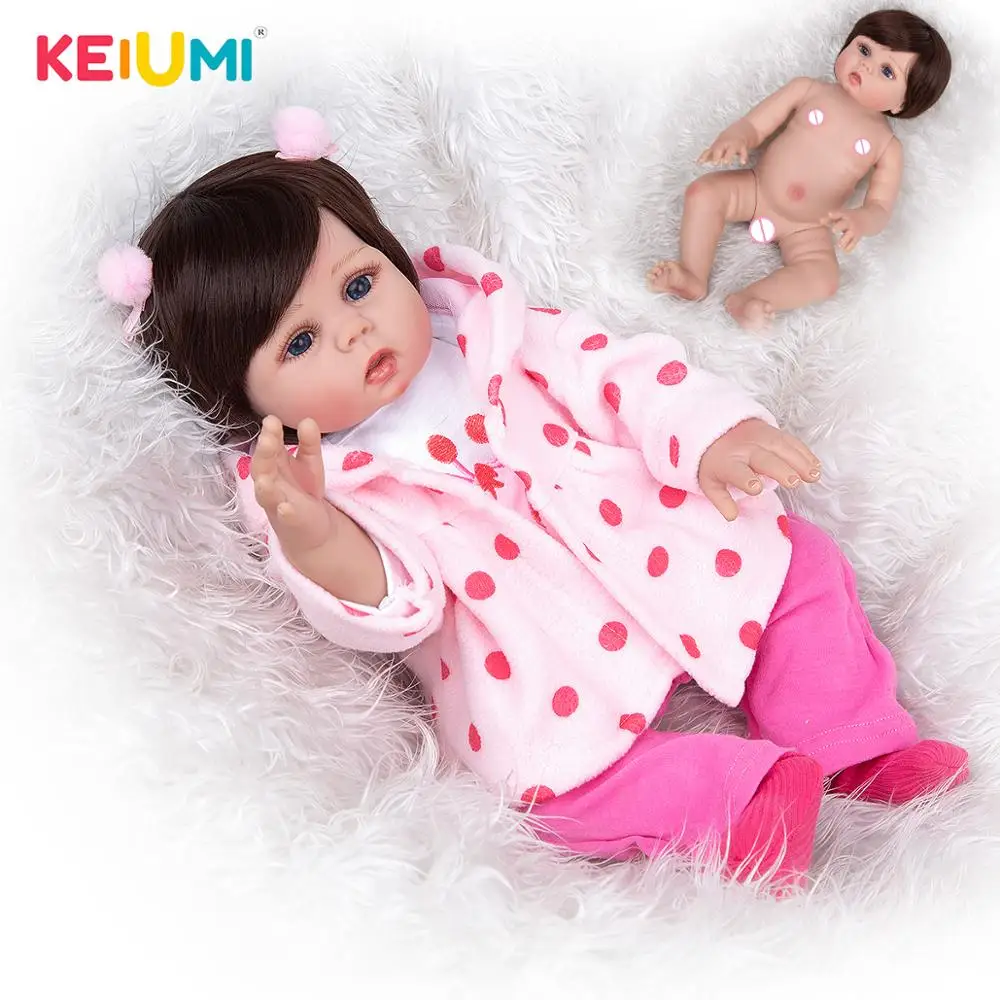På tilbud! Keiumi 19 tommer nye vandtæt design reborn baby pige dukke vinyl body pakke godt cospaly barnet legetøj < Dukker & Bamser \ Trekloeveret.dk