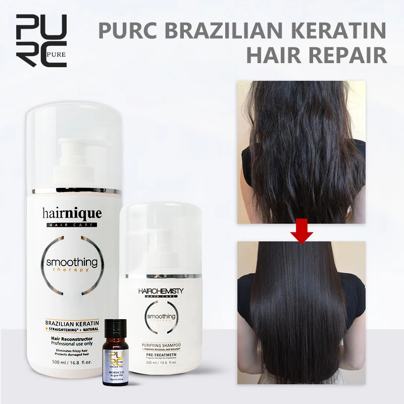 På tilbud! 500ml 8% formaldehyd glatte hår keratin behandling 300ml rensende shampoo, før keratin hår behandling < engros Trekloeveret.dk