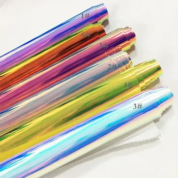 50X137CM spejl læder radium film særlige stof farverige holografiske stof laser faux læder taske materiale