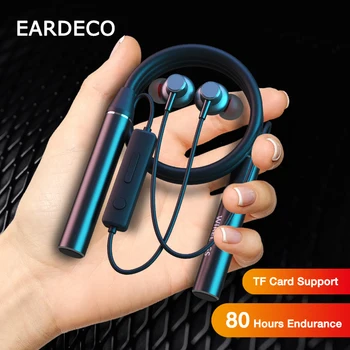 EARDECO 80 Timer Udholdenhed Bluetooth-Hovedtelefon-Bas Trådløse Hovedtelefoner med Mikrofon Stereo Neckband Hovedtelefoner Sport Headset TF Kort
