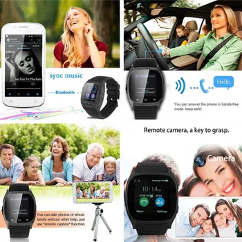 T8 Bluetooth Smart Ur Med Kamera, Touch Skærm, Understøtter SIM-TF Kort Call Mænd, Kvinder, Sport Smartwatch Til Android Phone iPhone
