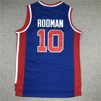 NBA Mænd ' s Detroit Pistons#10 Rodman Blå Retro Basketball Trøjer Mænd Sports Trøjer