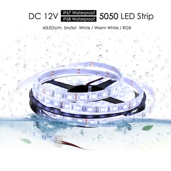 IP67 IP68 Vandtæt LED Strip 5050 DC12V LED-Lys til Udendørs & Underwater Silikone Tube LED Strip Light RGB-Hvid Varm Hvid