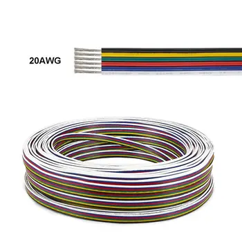 RGBW CCT LED Strip Kabel 20AWG 6-Pin Fortinnet kobbertråd PVC-Isolerede Elektriske Ledninger Stik Kabel Til RGBW CCT LED Strip