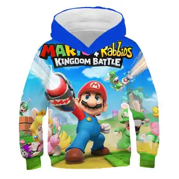 Super Mario Glad 3D-Hættetrøjer Børn Hoody Børn Sweatshirts Drenge Pullovere Cartoon Spil Super Mario Piger Baby Hættetrøje Coat
