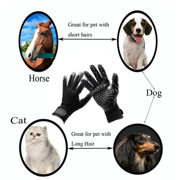 Nye Grooming Handske til Katte Blød Gummi Pet Hair Remover Hund, Hest, Kat Kaste Badning Massage Børste Ren Kam for Dyr
