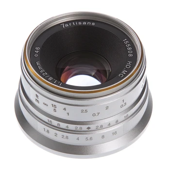 7artisans 25mm F1.8 Prime Linse Enkelt Fokus Linser til E Mount Sony Canon EOS-M Mout Micro 4/3 Kameraer fra Olympus, Panasonic