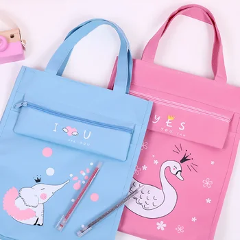 Koreanske version af den vandtætte tutorial taske studerende bærbare book taske børn søde kunst bag make up taske indkøbspose