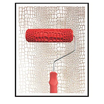 7 inch Præget krokodilleskind Maleri Roller med Håndtag for vægdekoration