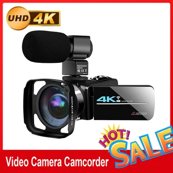 2020 Nye Ankomst 4K Video, Kamera, Videokamera Webcam Til Youtube 48MP Night Vision 270 Graders Rotation Touch Screen Handycam