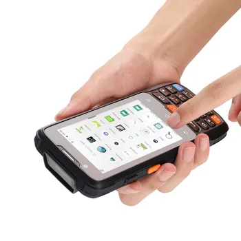 Caribe Robuste PDA android stregkodelæser 1D 2D med en 4 tommer touch screen Android 8.1 OS 4G 13.56 Mhz RFID Håndholdte