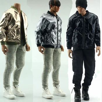 1/6 Soldat efterligning patent læder jakke baseball-shirt style jakke tøj model for 12 tommer action figur