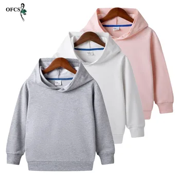 Nye Sweatshirts Til Dreng Børns Sweatshirt Jul Toppe Piger Børn Kostume Udefineret Solid Hooded Sweater Bomuld Streetwear