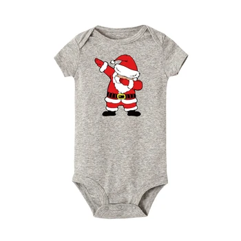 Nyfødte Baby Jul Bodysuit Duppe Santa Claus Print Søde Spædbarn Dreng Pige Jumpsuit Toddler Korte Ærmer Sjovt Tøj