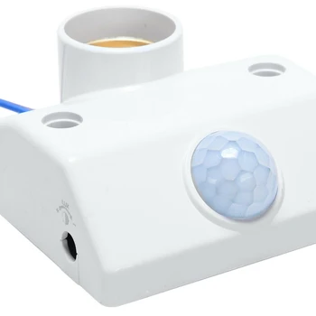 2019 Nye LED-Pære til at Lyse E27 bevægelsesdetektor Automatisk Infrarød-PIR-Sensor Motion væglampe Holder Stik Skifte Værktøj