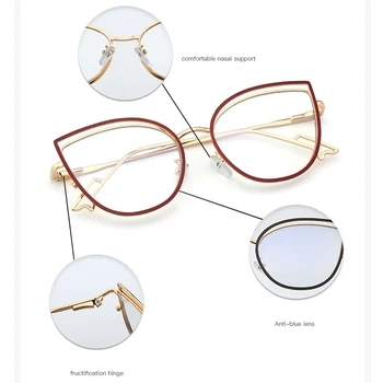 øjeglas rammer for kvinder mode klar linse metal ramme luksuriøse designer-briller ramme kvinde Sexet computer-briller