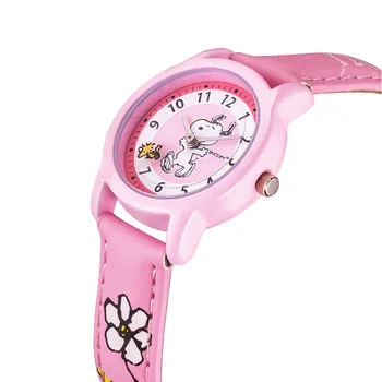 Snoopy se casual børn ure mode Mekaniske Armbåndsure pige ur kvinder ur vandafvisende søde læder ur