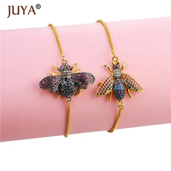 Søde Cubic Zirconia Bee Charme Armbånd til Kvinder Guld Beaded Kæde Insekt, Bi armbånd Armbånd Justerbar Femme Smykker Gave