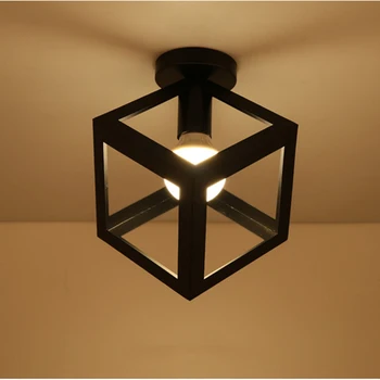 Moderne smedejern E27 led loftslamper sort loft lamper til køkken stue soveværelse undersøgelse midtergangen restaurant, cafe, hotel