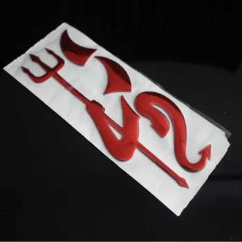 Engros 50stk/lot 4-Farve Djævelen 3D Bil Mærkat Bil styling decal blød PVC Forkromet logo badge Bil logo klistermærke