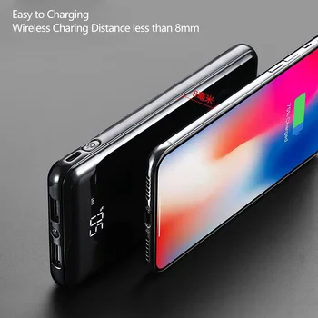 10000mAh Qi Trådløse Oplader Power Bank Eksternt Batteri Hurtig Trådløs Opladning Powerbank Til iPhone Xiaomi Samsung, Huawei