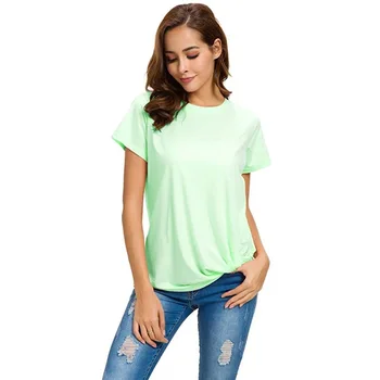Tøj OWLPRINCESS 2019 Nye Stil Kvindernes Påklædning Besætning Hals kortærmet Top Solid Farve, Women ' s T-shirt Lang Skjorte