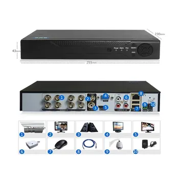 8 Kanaler H. 264 DVR Overvågning Sikkerhed 960H DVR Optageren P2P Harddisk-videooptager Support Telefon fjernovervågning