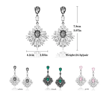 Veyofun Luksus Lang Crystal Drop Øreringe Overdrivelse Brude Dingle Øreringe, Mode Smykker til Kvinder Gave Ny