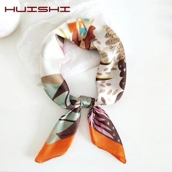 HUISHI Tørklæde Kvinder Multifunktions-Mode Trykt Hår Slips, Bånd, Blomst Hue Tørklæde Taske Kvinder Retro Halstørklæde Silke Følelse