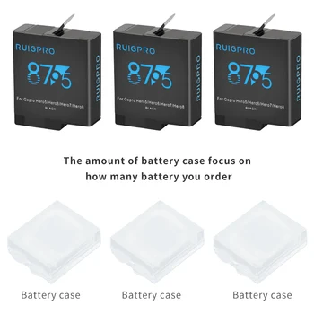 3-Vejs slot Batteri Oplader LED Opladning Max bæretaske Batteri Boliger til GoPro Hero 8 7 6 5 Sort Tilbehør Batteri Sag