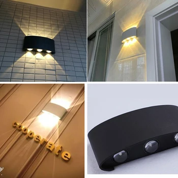 Hvid sort væglampe aluminium lampeskærm belysning fastholdelsesanordningen til sengen stue lys AC85-260V varm eller kølig belysning