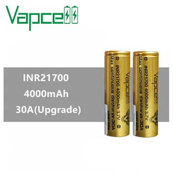 2stk VAPCELL INR21700 21700 4000mAh batteri genopladeligt batteri, lithium batteri 30A for Lygter elektroniske elværktøj