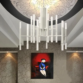 Nordisk postmoderne LED kunst villa lysekrone stue, lobby, restaurant guld lysekrone kreative personlighed rør lys