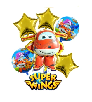 6stk Superwings Ballon Jett Ballon Kids Fødselsdag Part Forsyninger Super vinger Tema Ballon Ægteskab Dekorationer Globos