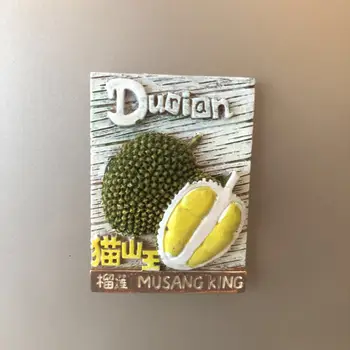 Malaysia Turist-Souvenir-3D Harpiks Køleskab Mærkat Attraktion Bygning Elvis Mountain Durian Køleskab Magnet Souvenir Gaver