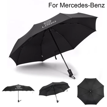 For Mercedes Benz Logo Vindtæt Fuldautomatisk Business-Paraply Vind-Resistente Folde Rejse Paraply, Parasol Paraguas Ny
