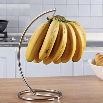 Banan Træ Krog Bøjle Frugt Indehaveren Køkken Storage Rack Stå Planlægning
