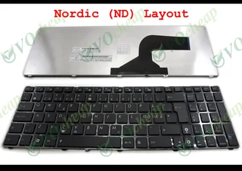 Skandinavisk Nordiske ND Laptop Tastatur tastatur tangentbord for ASUS G60 K52 G51 G53 N61 U50 X61 G60J G60V G60JX G60VX G73 Sort