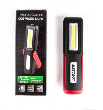 Kontrol Lampe Lommelygte COB LED USB-Genopladelige Magnetiske Folde Krog Telt Camping Fakkel Arbejde Lys Indbygget Batteri