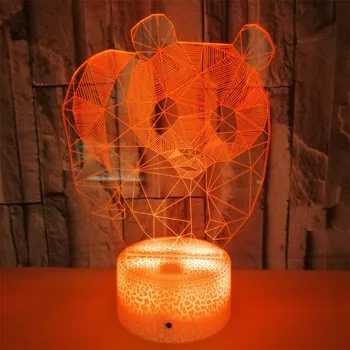 Dc 5 v 3D Akryl Led Nyhed lys 7 Farver USB/Batteri-drevet til Indendørs Dekorative lampe Søde Panda belysning til børneværelset,Soveværelset