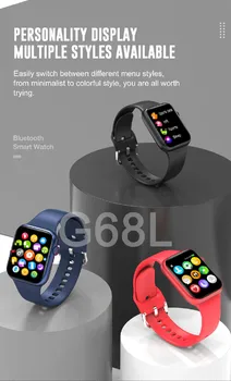 Smart Ur iwo serie 6 G68L Bluetooth opkald Trænings-og Tarcker ur reloj ticwatch pro 2020 til IOS huawei PK hw16 w46 w56 T500