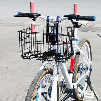Mountainbike Folde Metal Wire Basket Sammenklappelig Cykel Kurv Grove Jernramme Foran Bag Bageste Hængende Kurv Til Cykel#2