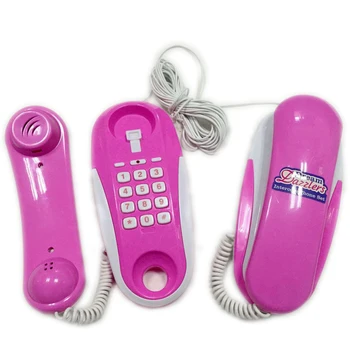 Børnene Lege, Spille Intercom Telefon Toy Simulering Telefon Legetøj Med Real Ringetoner, Lyde, Børn Birthdaty Gaver - Pink Hvid