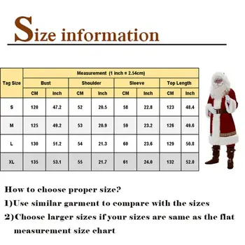 Christmas Santa Claus Cosplay Kostume til Santa Claus Tøj Fancy Kjole I Julegave Mænd 5pcs/masse Kostume, der Passer Til Voksne hot
