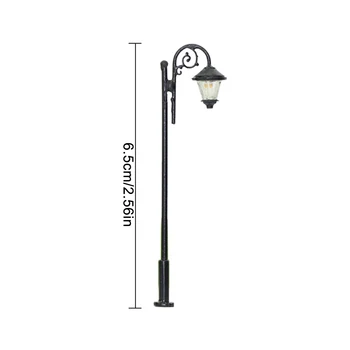10 stykker ( 5x Komplet lamper+5x Modstande ) 6,5 cm Model Street Led Lampe Belysning Enkelt for Model Jernbane Landskab