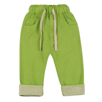 Kids Baby Midt I Løs Snor Bomuld Lange Bukser Toddler Drenge Harem Solid Mode Bløde Bukser