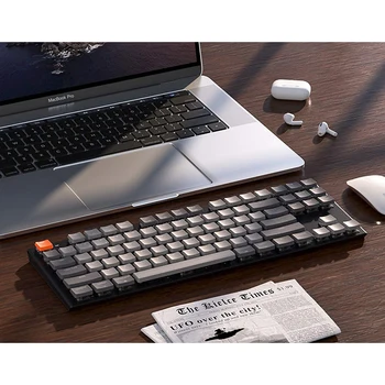 Keychron K1 V4 M 87 Centrale Ultra-Tynd Trådløse Bluetooth USB-Mekanisk Lav Profil Tastatur, RGB-LED-Baggrundsbelyst til Mac, Windows