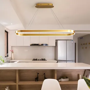 Moderne Ovale LED Hængende Lys Guld Pendel Lampe, spisesal, Bar, Køkken, Ø Minimalisme Moderne LED Pendel